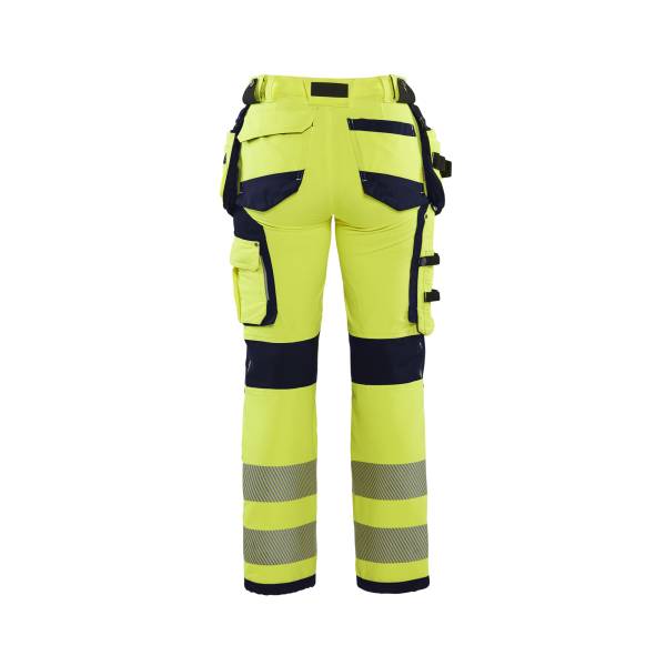 Pantalon de chantier haute-visibilité femme Cordura - Blaklader - 7197 Jaune fluo/Marine