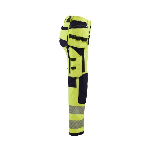 Pantalon de chantier haute-visibilité femme Cordura - Blaklader - 7197 Jaune fluo/Marine