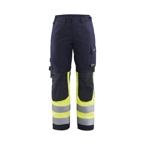 Pantalon de travail ATEX multinormes inhérent femme - Blaklader - 7188 Marine/Jaune fluo